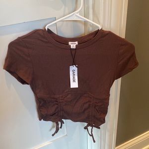 Garage brown crop top